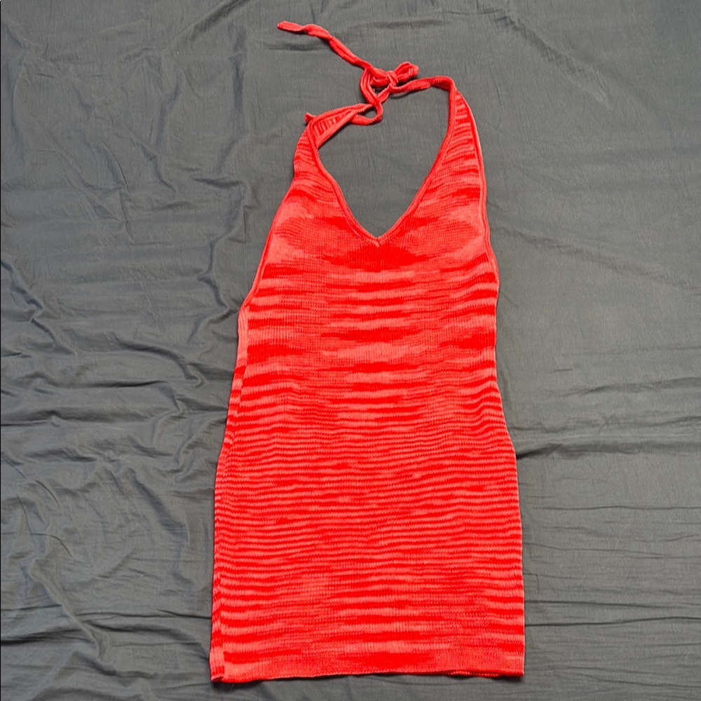 Red Halter Neck Mini Dress